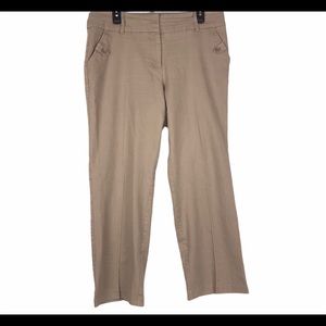Cato khaki pocketed career zip up pants 14P